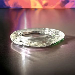 PONO by Joan Goodman Clear Italian Resin Asymmetrical Ripple Bangle NWOT